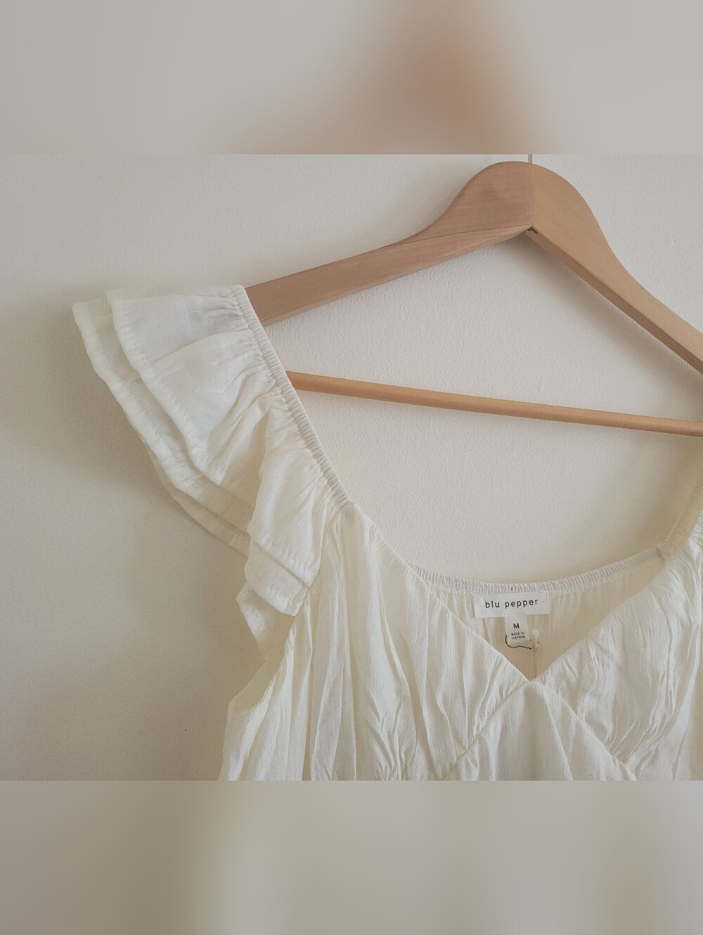 BLU PEPPER Cream Tiered Babydoll Dress - Picture 3 of 5